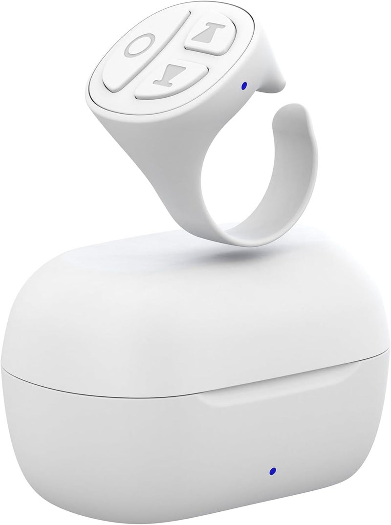 STDFORU TikTok Scrolling Ring, Bluetooth Camera Remote Control, Scrolling Ring for iPhone,TIK Tok, iPad, Android (White) - Image 1